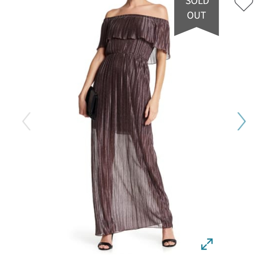 Dress The Population Athena Off-The-Shoulder Pleat
